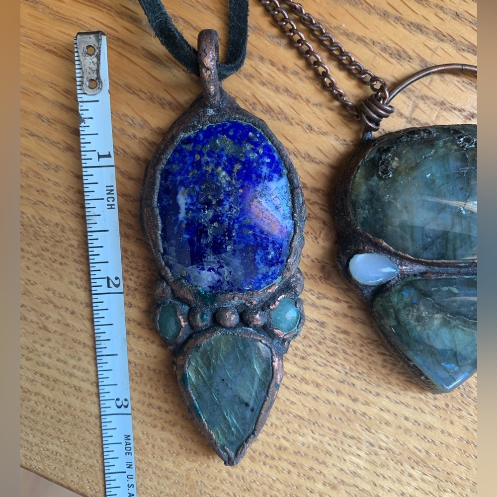 Electroformed copper gemstone 4 necklaces - Picture 2 of 6